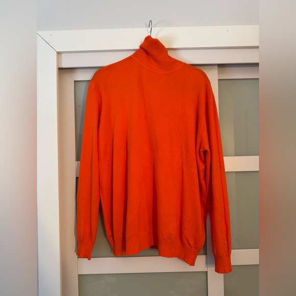 Women's Orange Turtleneck Sweater - Picture 2 of 3